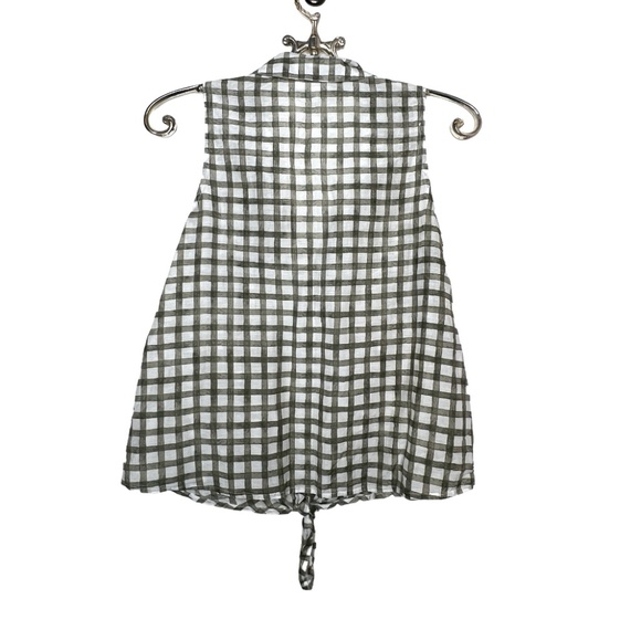 J Jill Green and White Gingham Cotton Silk Sleeveless Blouse Size XS Pe… - Picture 6 of 10